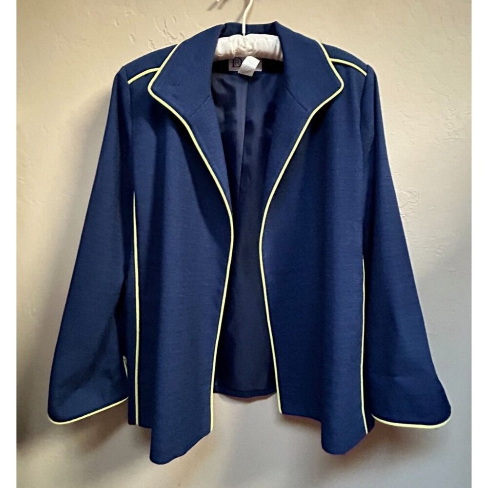 Vintage DA-RUE of California Petite Womens Size 14P Open Jacket Blue Lightweight